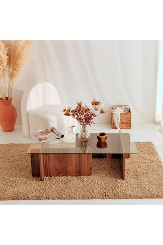 Table basse en verre Escape - 105 x 65 x 30 cm