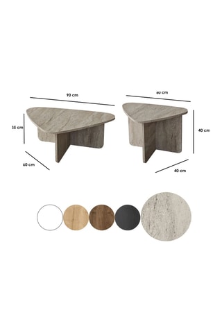 2 tables basses Ballare - 90 x 35 x 60 / 60 x 40 x 40 cm