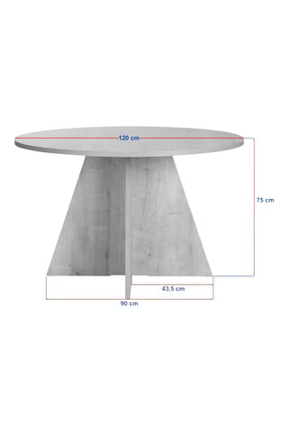 Table à manger Virella - 120 x 75 x 120 cm