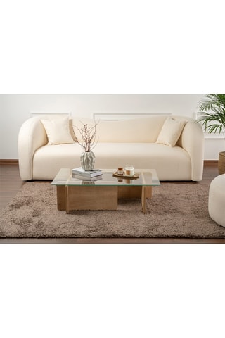 Table basse Flavio  - Plateau en verre trempé - 105 x 30 x 65 cm