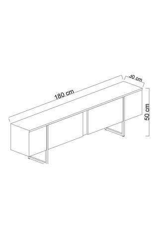 Meuble TV 2 abattants Luxe - 180 x 50 x 30 cm