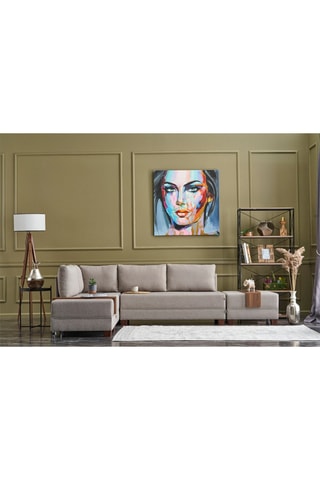 Canapé d'angle gauche convertible Fly - Crème - 3 places - Couchage 200 x 140 cm