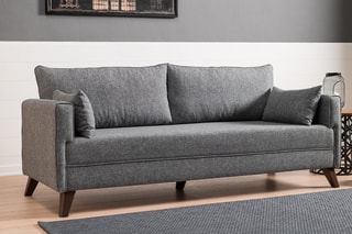 Canapé convertible Bella - Gris - 3 places - Couchage 150 x 190 cm