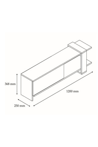 Meuble TV abattant Ova - 120 x 36,8 x 25 cm
