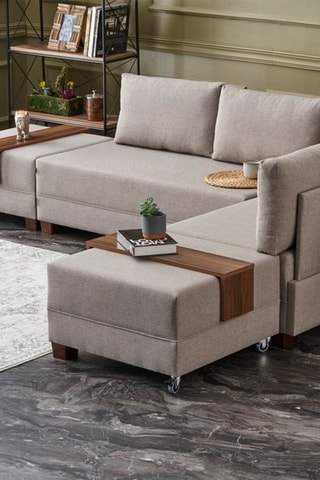 Canapé d'angle droit convertible Fly Crème