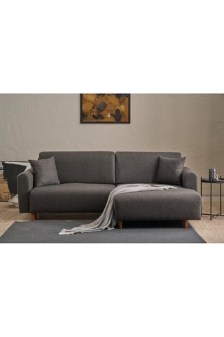  Canapé d'angle droit convertible - Anthracite - En polyester