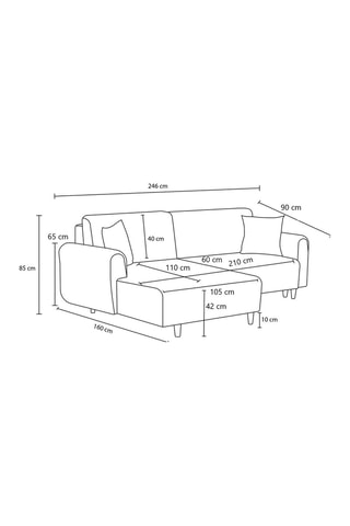 Canapé d'angle droit convertible - Anthracite - En polyester