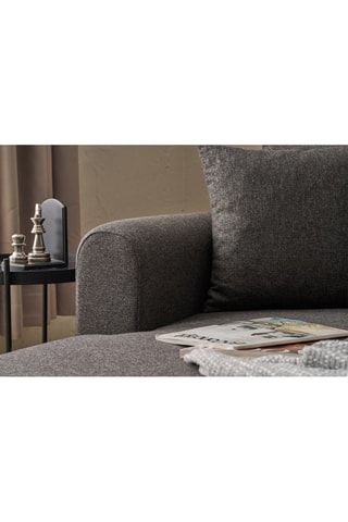  Canapé d'angle gauche convertible - Gris - En polyester