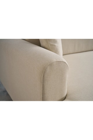 Canapé d'angle gauche convertible - Crème - En polyester