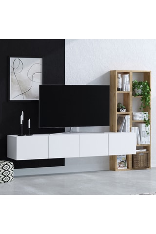 Meuble TV Pana 4 portes - 182 x 25 x 32 cm