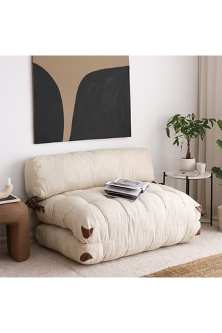 Chauffeuse convertible - 2 places Crème - En polyester