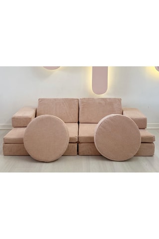 Canapé convertible Puzzle - Vieux rose - En polyester