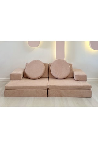 Canapé convertible Puzzle - Vieux rose - En polyester