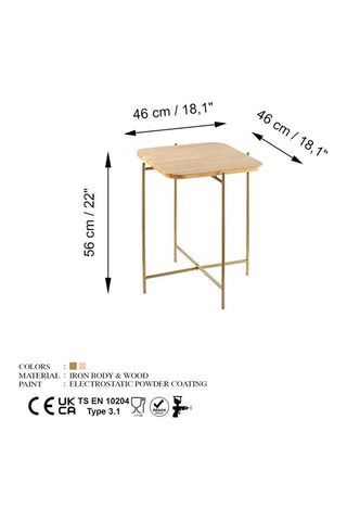 Table d'appoint en bois Shb-005-A - 46 x 56 x 46 cm