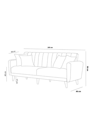 Canapé convertible Aqua - 3 places - En lin
