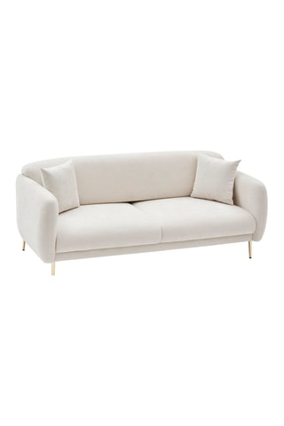 Canapé convertible Simena - Crème - 3 places - Couchage 180 x 90 cm