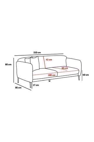 Canapé convertible Simena - Crème - 3 places - Couchage 180 x 90 cm