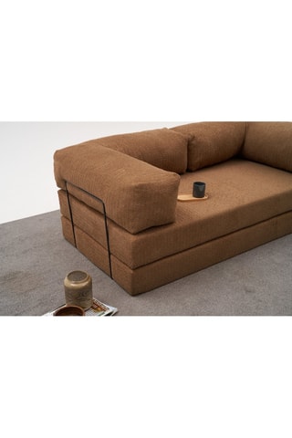 Canapé modulable convertible Comfort - Marron - 3 places - En tissu chenille