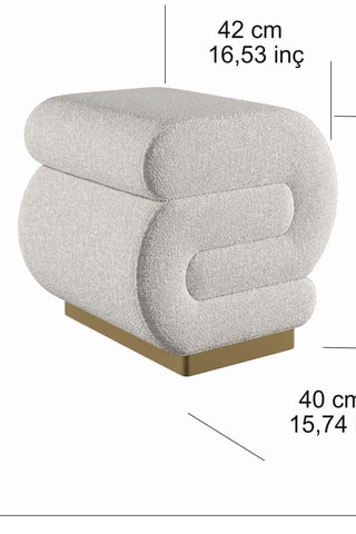 Pouf Sally - Crème - Revêtement polyester et lin