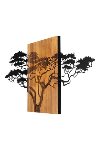 Adorno mural - 144 x 70 cm - Natural y negro