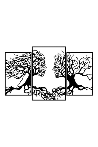 Adorno mural Love Tree - 116 x 71 cm - Negro