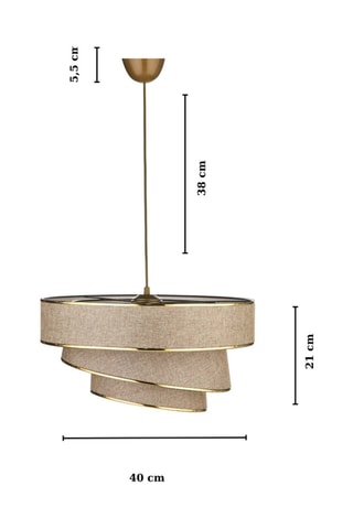 Lámpara de techo - Topo y dorado - 40 W