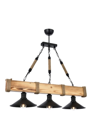 Lámpara de techo de madera de carpe - Natural - 3 x 60 W