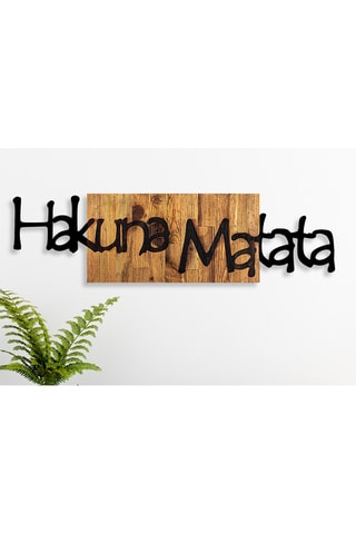 Adorno mural - 108 x 30 cm - Natural y negro