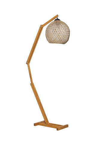 Lámpara de pie trípode - Marrón y blanco - 60 W