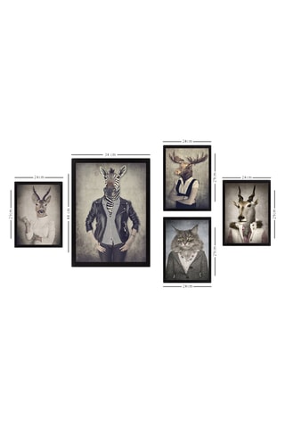 5 cuadros Théo2 -  24 x 29 cm / 34 x 44 cm