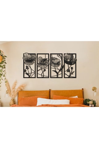 Adorno mural Blossom - 135 x 63 cm - Negro