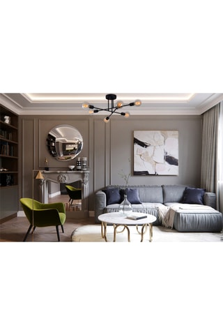 Lámpara de techo Flower - Negro - 6 x 40 W