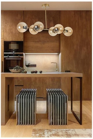 Hanglamp - Goudkleurig - 6 x 40 W