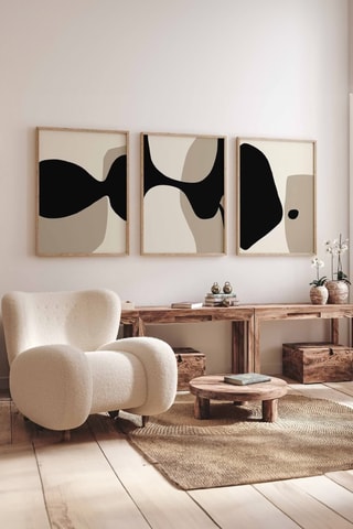 3 cuadros de madera - Negro - 33 x 48 x 2 cm