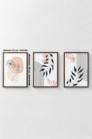 3 cuadros de madera - Beige - 33 x 48 cm