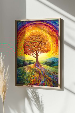 Tableau en bois - Orange - 33 x 48 x 2 cm