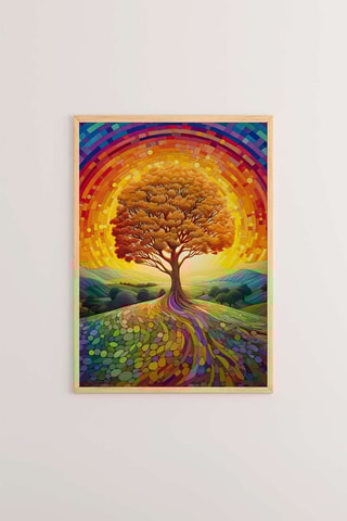 Tableau en bois - Orange - 33 x 48 x 2 cm