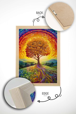 Tableau en bois - Orange - 33 x 48 x 2 cm