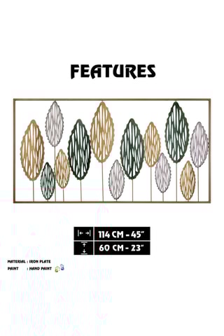 Accessoire mural décoratif en métal  - 114 x 3 x 60 cm