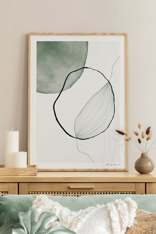 Cuadro de madera maciza - Verde - 33 x 48 x 2 cm