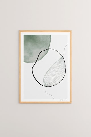 Cuadro de madera maciza - Verde - 33 x 48 x 2 cm