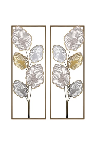 2 paneles murales decorativos de metal - 32 x 4 x 90 cm