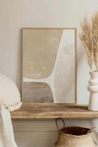 Cuadro de madera maciza - Beige - 33 x 48 x 2 cm