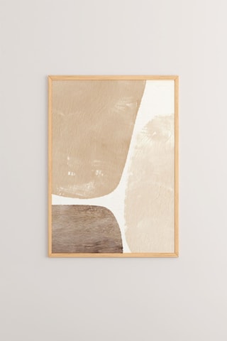 Cuadro de madera maciza - Beige - 33 x 48 x 2 cm