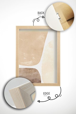 Cuadro de madera maciza - Beige - 33 x 48 x 2 cm