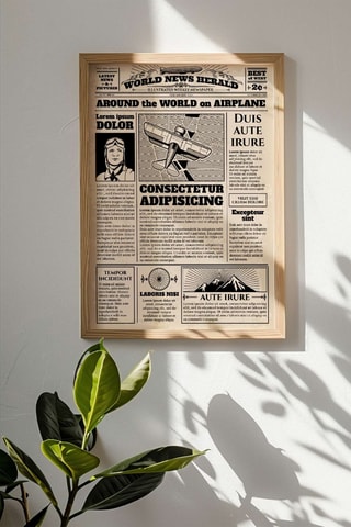 Cuadro de madera - Beige - 33 x 48 x 2 cm