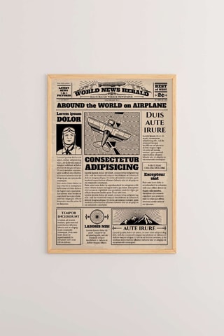 Cuadro de madera - Beige - 33 x 48 x 2 cm