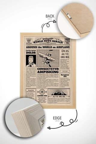 Cuadro de madera - Beige - 33 x 48 x 2 cm