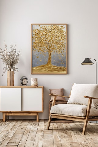 Tableau en bois - Doré - 33 x 48 cm