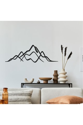 Accesorio mural decorativo de metal - Negro - 60,5 x 20 x 0,12 cm